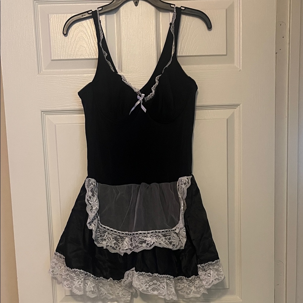 Black and White Lace Apron Dress